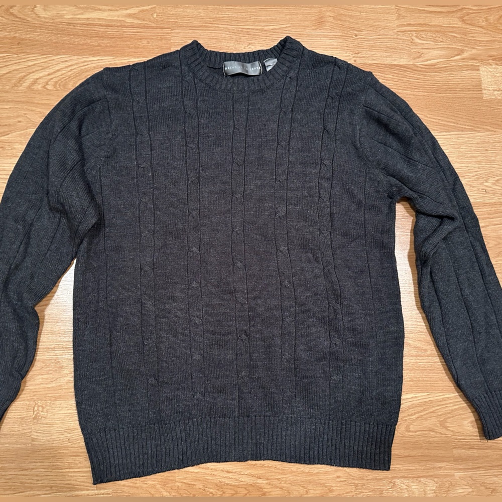 Oscar de la renta dark grey Cable Knit Sweater Size L